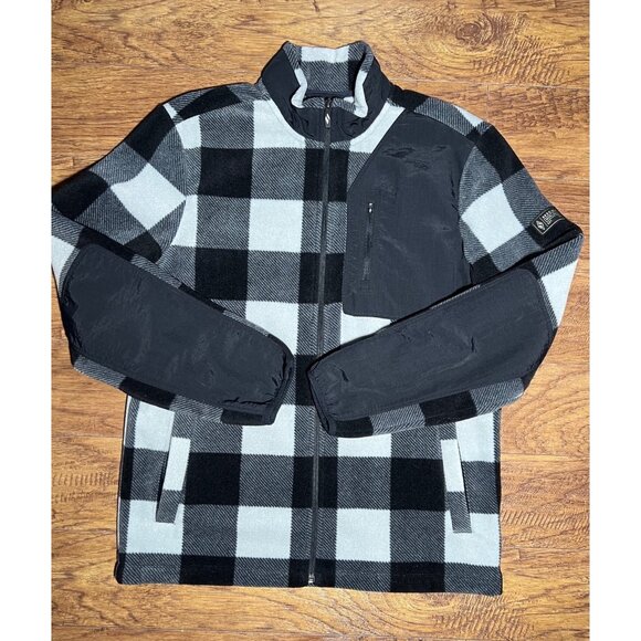 Skechers Mens Recovery Buffalo Check Jacket size medium black/light gray - Picture 1 of 10